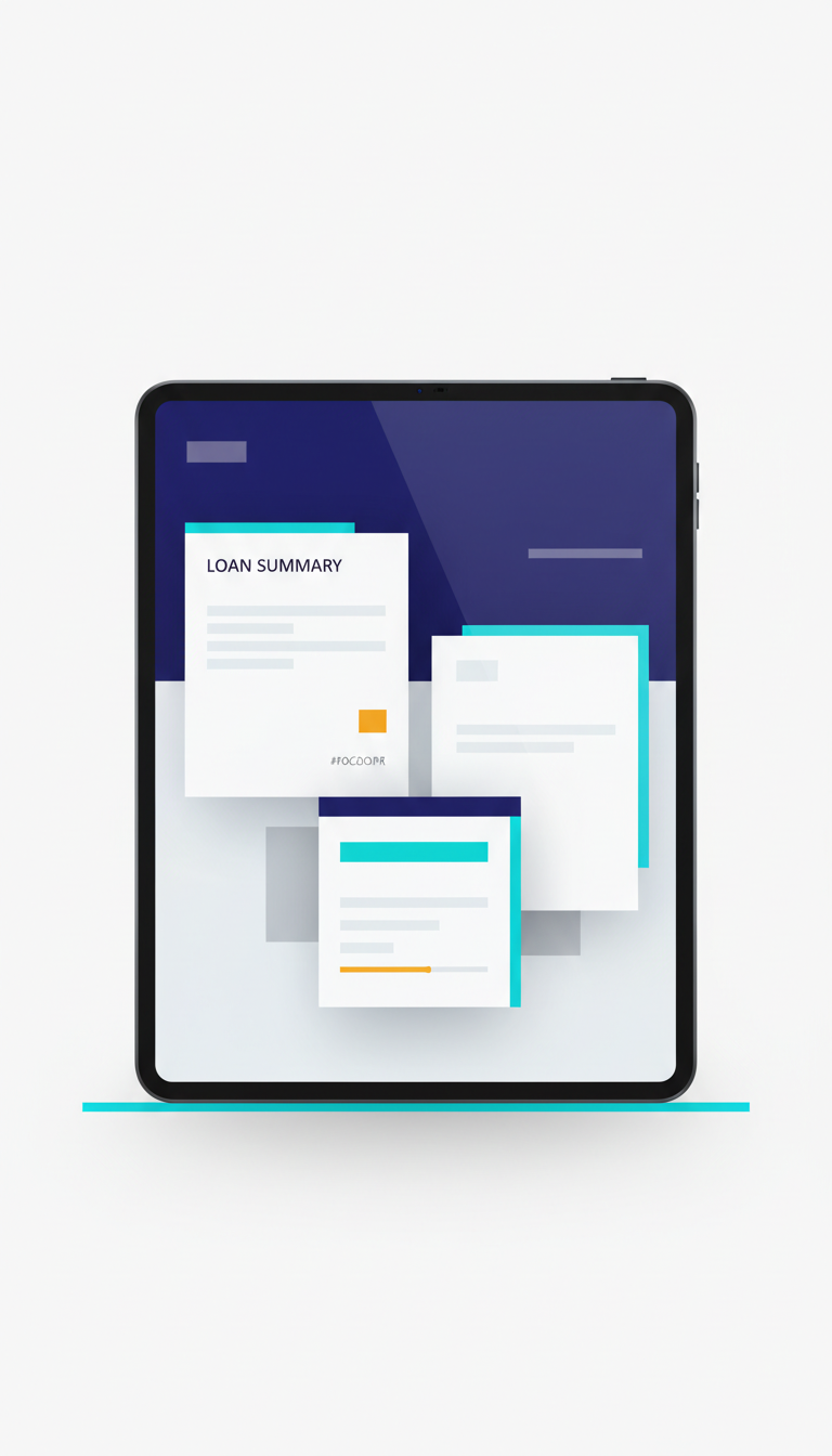 Tablet Digital Loan Summary Display